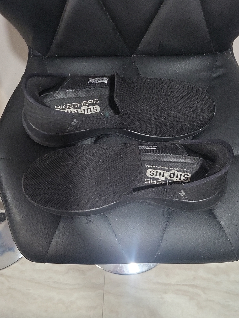Trendy Skechers Women's Black Slip Ins With Cooling Memory Foam - Stretch - Picture 3 of 5